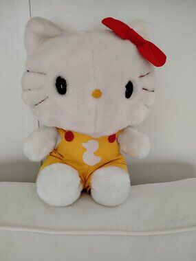 Vintage Hello Kitty Sanrio Plush with Overalls Early 1980's